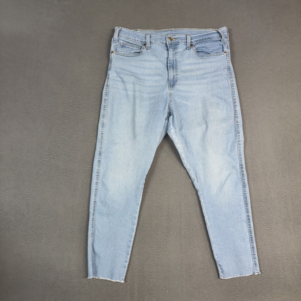 Signature Levis Jeans Womens 16 Blue Heritage High Rise Skinny Denim Raw Hem